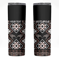 Personalised Taniko Motifs Aotearoa Skinny Tumbler Waitangi Kowhaiwhai Kiwi - Mocha LT7 Mocha - Polynesian Pride