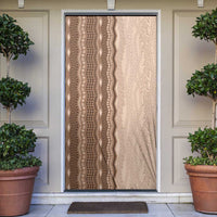 Vintage Beige Hawaiian Traditional Kapa Mix Flowers Lei Door Cover