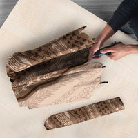 Vintage Beige Hawaiian Traditional Kapa Mix Flowers Lei Umbrella