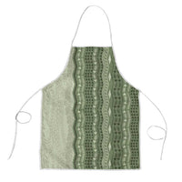 Vintage Sage Green Hawaiian Traditional Kapa Mix Flowers Lei Apron