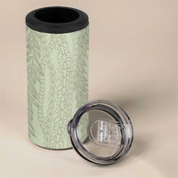 Vintage Sage Green Hawaiian Traditional Kapa Mix Flowers Lei 4 in 1 Can Cooler Tumbler LT7 - Polynesian Pride