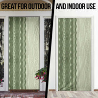 Vintage Sage Green Hawaiian Traditional Kapa Mix Flowers Lei Door Cover LT7 - Polynesian Pride