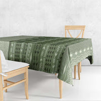 Vintage Sage Green Hawaiian Traditional Kapa Mix Flowers Lei Tablecloth