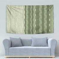 Vintage Sage Green Hawaiian Traditional Kapa Mix Flowers Lei Tapestry