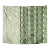 Vintage Sage Green Hawaiian Traditional Kapa Mix Flowers Lei Tapestry