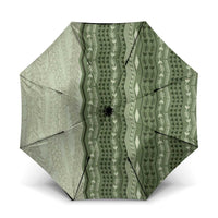 Vintage Sage Green Hawaiian Traditional Kapa Mix Flowers Lei Umbrella