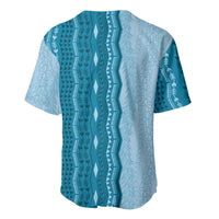 Vintage Cobalt Blue Hawaiian Traditional Kapa Mix Flowers Lei Baseball Jersey