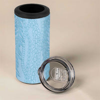 Vintage Cobalt Blue Hawaiian Traditional Kapa Mix Flowers Lei 4 in 1 Can Cooler Tumbler LT7 - Polynesian Pride