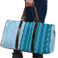Vintage Cobalt Blue Hawaiian Traditional Kapa Mix Flowers Lei Travel Bag