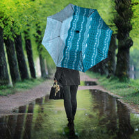 Vintage Cobalt Blue Hawaiian Traditional Kapa Mix Flowers Lei Umbrella