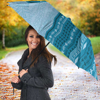 Vintage Cobalt Blue Hawaiian Traditional Kapa Mix Flowers Lei Umbrella