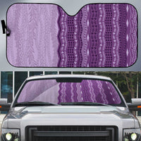 Vintage Violet Hawaiian Traditional Kapa Mix Flowers Lei Auto Sun Shade