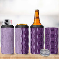 Vintage Violet Hawaiian Traditional Kapa Mix Flowers Lei 4 in 1 Can Cooler Tumbler LT7 - Polynesian Pride