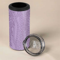 Vintage Violet Hawaiian Traditional Kapa Mix Flowers Lei 4 in 1 Can Cooler Tumbler LT7 - Polynesian Pride