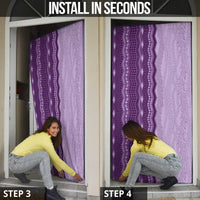 Vintage Violet Hawaiian Traditional Kapa Mix Flowers Lei Door Cover