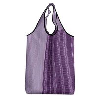 Vintage Violet Hawaiian Traditional Kapa Mix Flowers Lei Grocery Bag