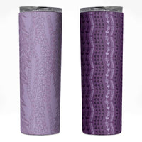 Vintage Violet Hawaiian Traditional Kapa Mix Flowers Lei Skinny Tumbler LT7 Violet - Polynesian Pride