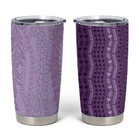 Vintage Violet Hawaiian Traditional Kapa Mix Flowers Lei Tumbler Cup