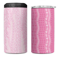 Vintage Pink Hawaiian Traditional Kapa Mix Flowers Lei 4 in 1 Can Cooler Tumbler LT7 One Size: 16 oz Pink - Polynesian Pride
