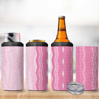 Vintage Pink Hawaiian Traditional Kapa Mix Flowers Lei 4 in 1 Can Cooler Tumbler LT7 - Polynesian Pride