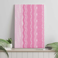 Vintage Pink Hawaiian Traditional Kapa Mix Flowers Lei Canvas Wall Art