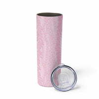 Vintage Pink Hawaiian Traditional Kapa Mix Flowers Lei Skinny Tumbler LT7 - Polynesian Pride