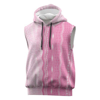 Vintage Pink Hawaiian Traditional Kapa Mix Flowers Lei Sleeveless Hoodie LT7 Pink - Polynesian Pride