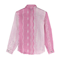 Vintage Pink Hawaiian Traditional Kapa Mix Flowers Lei Women Casual Shirt LT7 - Polynesian Pride