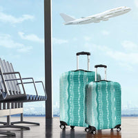 Vintage Teal Hawaiian Traditional Kapa Mix Flowers Lei Luggage Cover