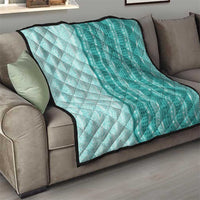 Vintage Teal Hawaiian Traditional Kapa Mix Flowers Lei Quilt