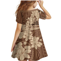 Samoa Women's Day Family Matching Mermaid Dress and Hawaiian Shirt Tiale Flower Mix Siapo Tapa LT7 - Polynesian Pride
