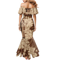Samoa Women's Day Family Matching Mermaid Dress and Hawaiian Shirt Tiale Flower Mix Siapo Tapa LT7 - Polynesian Pride