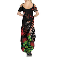 Aloha Hawaii Manta Rays Family Matching Summer Maxi Dress and Hawaiian Shirt Red Ohia Lehua LT7 - Polynesian Pride