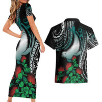 Aloha Hawaii Monk Seal Couples Matching Short Sleeve Bodycon Dress and Hawaiian Shirt Mix Ohia Lehua LT7 - Polynesian Pride