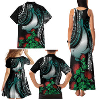 Aloha Hawaii Monk Seal Family Matching Tank Maxi Dress and Hawaiian Shirt Mix Ohia Lehua LT7 - Polynesian Pride