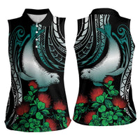 Aloha Hawaii Monk Seal Women Sleeveless Polo Shirt Mix Ohia Lehua LT7 - Polynesian Pride