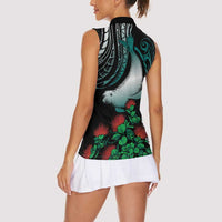 Aloha Hawaii Monk Seal Women Sleeveless Polo Shirt Mix Ohia Lehua LT7 - Polynesian Pride