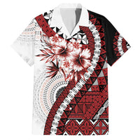 Bula Fiji Family Matching Long Sleeve Bodycon Dress and Hawaiian Shirt White Kaivity Masi Tapa LT7 Dad's Shirt - Short Sleeve White - Polynesian Pride