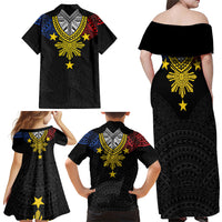 Philippines Heritage Baybayin Mix Polynesian Family Matching Off Shoulder Maxi Dress and Hawaiian Shirt LT7 - Polynesian Pride