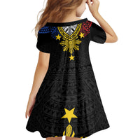 Philippines Heritage Baybayin Mix Polynesian Kid Short Sleeve Dress