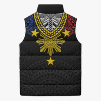 Philippines Heritage Baybayin Mix Polynesian Sleeveless Puffer Jacket
