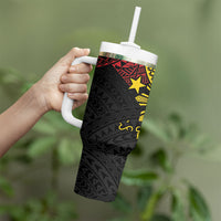 Philippines Heritage Baybayin Mix Polynesian Tumbler With Handle
