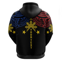 Philippines Heritage Personalized Hoodie Baybayin Philipinas Sun
