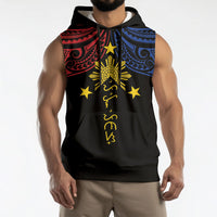 Philippines Heritage Personalized Sleeveless Hoodie Baybayin Philipinas Sun