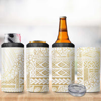 Samoa Lotu Tamaiti Mamanu Siapo 4 in 1 Can Cooler Tumbler Golden Plumeria LT7 - Polynesian Pride
