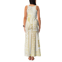 Samoa Lotu Tamaiti Mamanu Siapo Family Matching Tank Maxi Dress and Hawaiian Shirt Golden Plumeria LT7 - Polynesian Pride