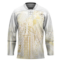 Samoa Lotu Tamaiti Mamanu Siapo Hockey Jersey Golden Plumeria LT7 Unisex Gold - Polynesian Pride