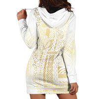 Samoa Lotu Tamaiti Mamanu Siapo Hoodie Dress Golden Plumeria LT7 - Polynesian Pride