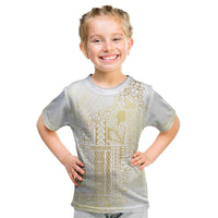 Samoa Lotu Tamaiti Mamanu Siapo Kid T Shirt Golden Plumeria LT7 Gold - Polynesian Pride