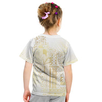Samoa Lotu Tamaiti Mamanu Siapo Kid T Shirt Golden Plumeria LT7 - Polynesian Pride